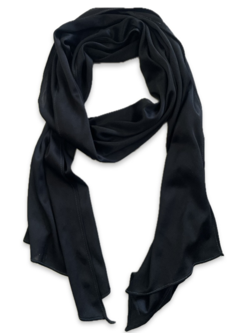 Classic Black Lightweight Unisex Long Scarf - Picture 6 of 10
